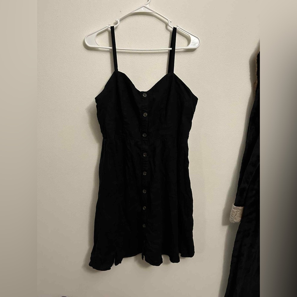 Old Navy Black Button-Front Mini Dress size large